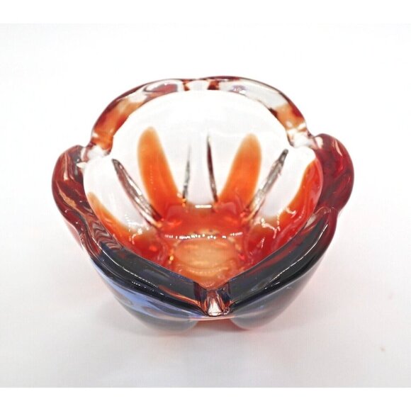 Czech Glass Art Glass Ashtray Mid Century Modern Contemporary Vintage - Picture 3 of 6